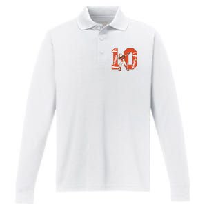 10 Years Old Football Player 10th Football Birthday Performance Long Sleeve Polo