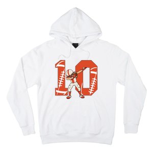 10 Years Old Football Player 10th Football Birthday Hoodie