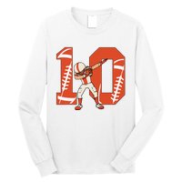 10 Years Old Football Player 10th Football Birthday Long Sleeve Shirt