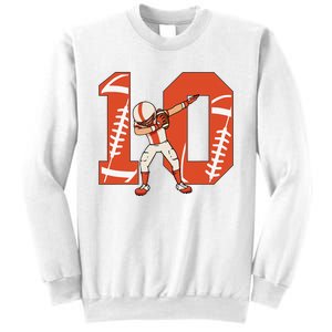 10 Years Old Football Player 10th Football Birthday Sweatshirt