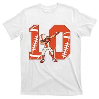 10 Years Old Football Player 10th Football Birthday T-Shirt