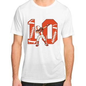 10 Years Old Football Player 10th Football Birthday Adult ChromaSoft Performance T-Shirt