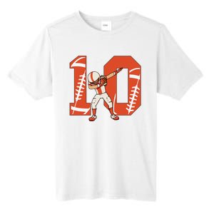 10 Years Old Football Player 10th Football Birthday Tall Fusion ChromaSoft Performance T-Shirt