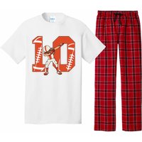 10 Years Old Football Player 10th Football Birthday Pajama Set