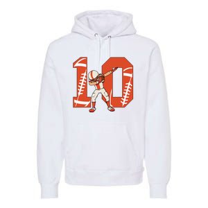 10 Years Old Football Player 10th Football Birthday Premium Hoodie