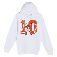 10 Years Old Football Player 10th Football Birthday Premium Pullover Hoodie