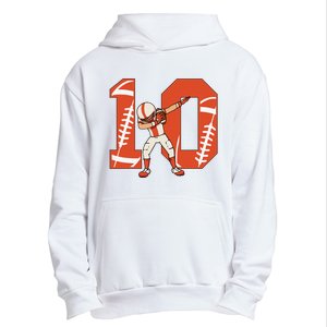 10 Years Old Football Player 10th Football Birthday Urban Pullover Hoodie