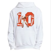 10 Years Old Football Player 10th Football Birthday Urban Pullover Hoodie