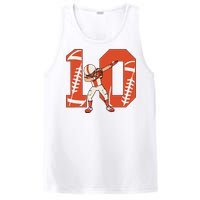 10 Years Old Football Player 10th Football Birthday PosiCharge Competitor Tank