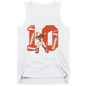 10 Years Old Football Player 10th Football Birthday Tank Top