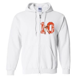 10 Years Old Football Player 10th Football Birthday Full Zip Hoodie