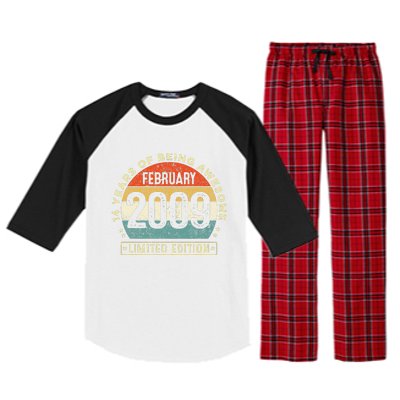 14 Year Old Awesome Since February 2009 14th Birthday Gift Raglan Sleeve Pajama Set