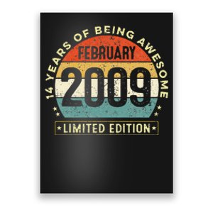 14 Year Old Awesome Since February 2009 14th Birthday Gift Poster