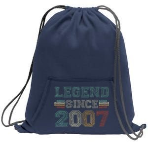 16 Years Old Legend Since 2007 16th Birthday Sweatshirt Cinch Pack Bag