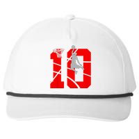 10 Year Old 10th Basketball Birthday Partytheme Year Old 10 Snapback Five-Panel Rope Hat