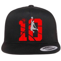 10 Year Old 10th Basketball Birthday Partytheme Year Old 10 Flat Bill Trucker Hat