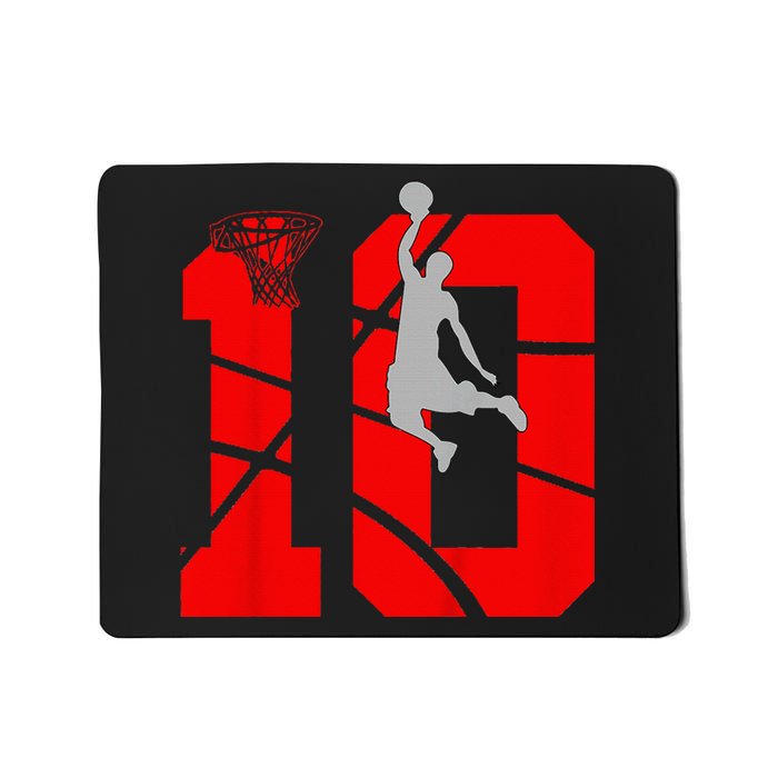 10 Year Old 10th Basketball Birthday Partytheme Year Old 10 Mousepad