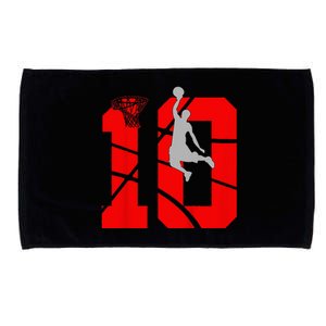 10 Year Old 10th Basketball Birthday Partytheme Year Old 10 Microfiber Hand Towel