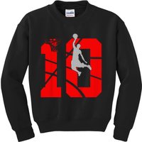 10 Year Old 10th Basketball Birthday Partytheme Year Old 10 Kids Sweatshirt