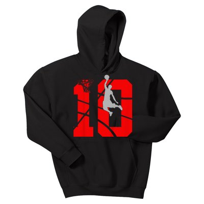 10 Year Old 10th Basketball Birthday Partytheme Year Old 10 Kids Hoodie