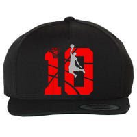 10 Year Old 10th Basketball Birthday Partytheme Year Old 10 Wool Snapback Cap