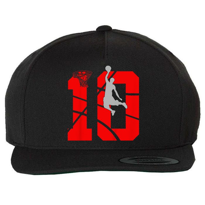 10 Year Old 10th Basketball Birthday Partytheme Year Old 10 Wool Snapback Cap