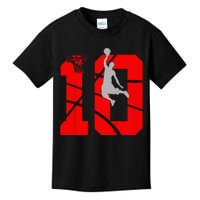 10 Year Old 10th Basketball Birthday Partytheme Year Old 10 Kids T-Shirt