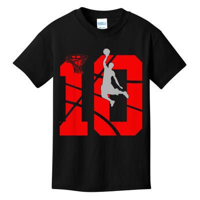 10 Year Old 10th Basketball Birthday Partytheme Year Old 10 Kids T-Shirt