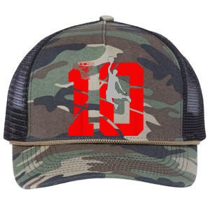 10 Year Old 10th Basketball Birthday Partytheme Year Old 10 Retro Rope Trucker Hat Cap