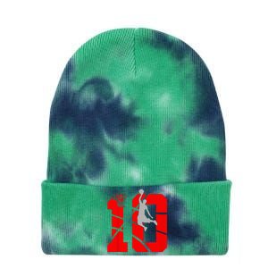 10 Year Old 10th Basketball Birthday Partytheme Year Old 10 Tie Dye 12in Knit Beanie