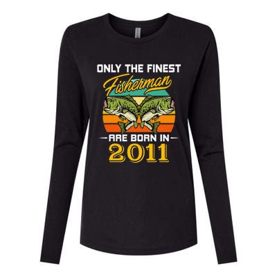 11 Years Old Fisherman Born In 2011 Cute 11th Birthday Womens Cotton Relaxed Long Sleeve T-Shirt