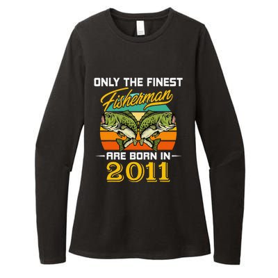 11 Years Old Fisherman Born In 2011 Cute 11th Birthday Womens CVC Long Sleeve Shirt