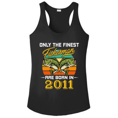 11 Years Old Fisherman Born In 2011 Cute 11th Birthday Ladies PosiCharge Competitor Racerback Tank