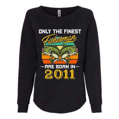 11 Years Old Fisherman Born In 2011 Cute 11th Birthday Womens California Wash Sweatshirt