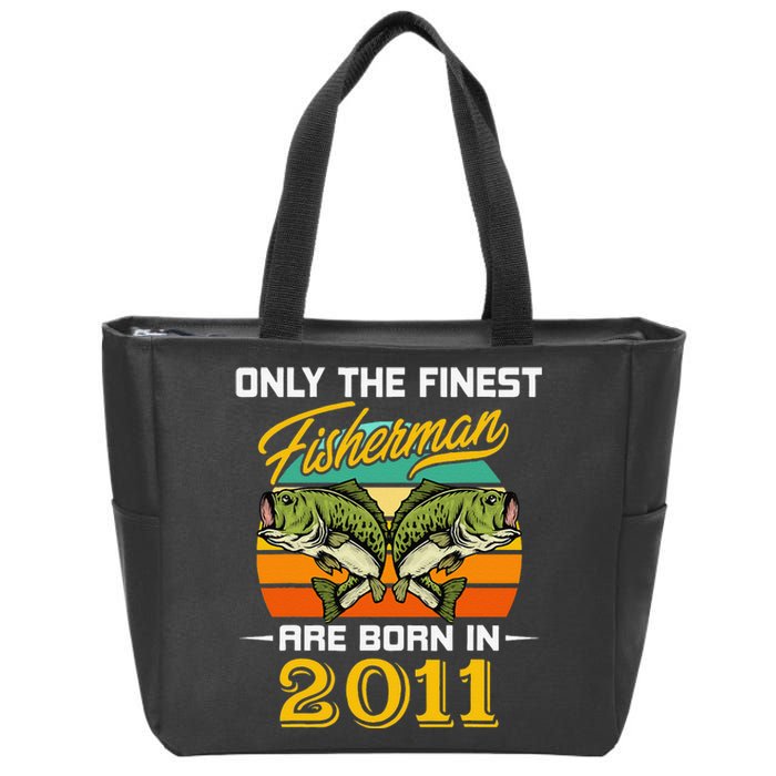 11 Years Old Fisherman Born In 2011 Cute 11th Birthday Zip Tote Bag