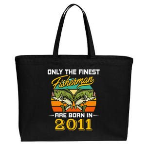 11 Years Old Fisherman Born In 2011 Cute 11th Birthday Cotton Canvas Jumbo Tote