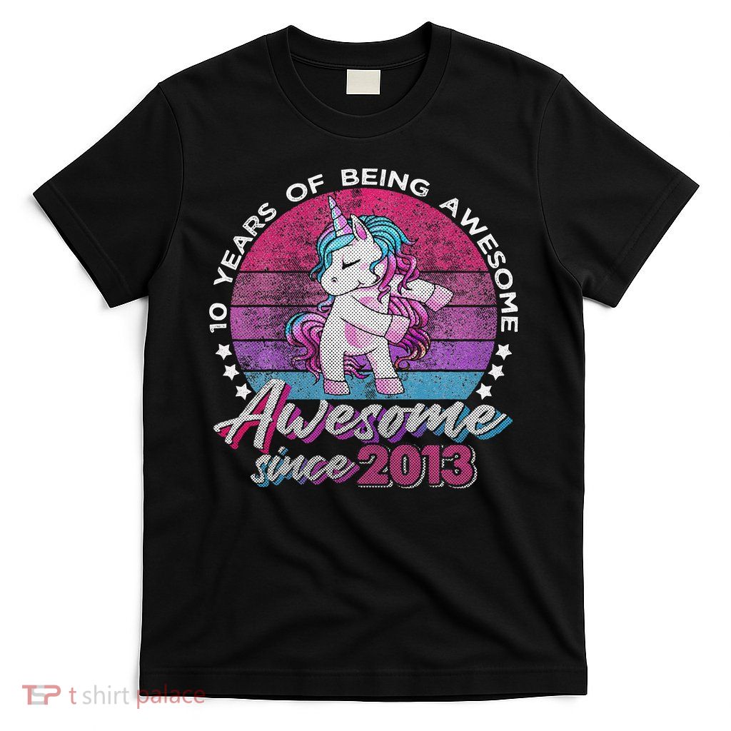 10 Years Old Flossing Unicorn Gifts 10th Birthday Party T-Shirt