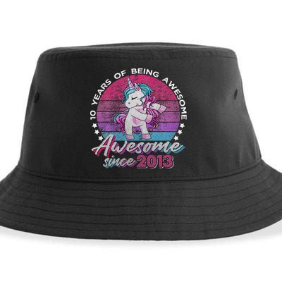 10 Years Old Flossing Unicorn Gifts 10th Birthday Party Sustainable Bucket Hat