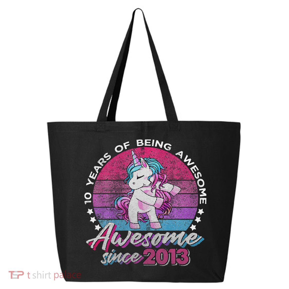 10 Years Old Flossing Unicorn Gifts 10th Birthday Party 25L Jumbo Tote