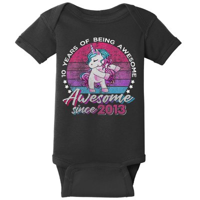 10 Years Old Flossing Unicorn Gifts 10th Birthday Party Baby Bodysuit