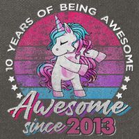 10 Years Old Flossing Unicorn Gifts 10th Birthday Party Cotton Canvas Backpack