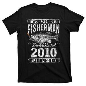 11 Years Old Fisherman Born In 2010 Fisherman 11th Birthday Gift T-Shirt