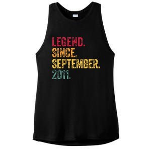 11 Years Old Legend Since September 2011 11th Birthday Gift Ladies PosiCharge Tri-Blend Wicking Tank