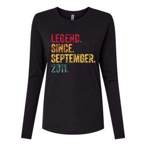 11 Years Old Legend Since September 2011 11th Birthday Gift Womens Cotton Relaxed Long Sleeve T-Shirt