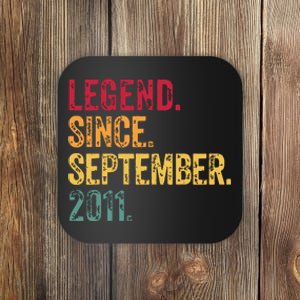 11 Years Old Legend Since September 2011 11th Birthday Gift Coaster