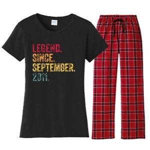 11 Years Old Legend Since September 2011 11th Birthday Gift Women's Flannel Pajama Set