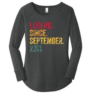 11 Years Old Legend Since September 2011 11th Birthday Gift Women's Perfect Tri Tunic Long Sleeve Shirt