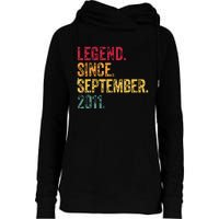 11 Years Old Legend Since September 2011 11th Birthday Gift Womens Funnel Neck Pullover Hood