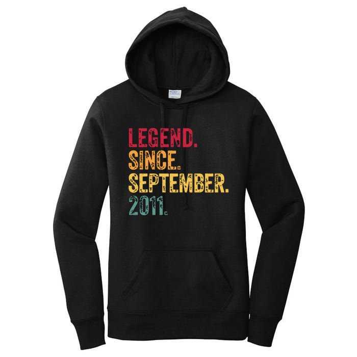 11 Years Old Legend Since September 2011 11th Birthday Gift Women's Pullover Hoodie