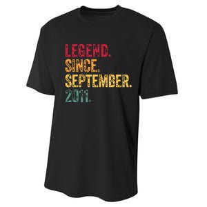 11 Years Old Legend Since September 2011 11th Birthday Gift Performance Sprint T-Shirt